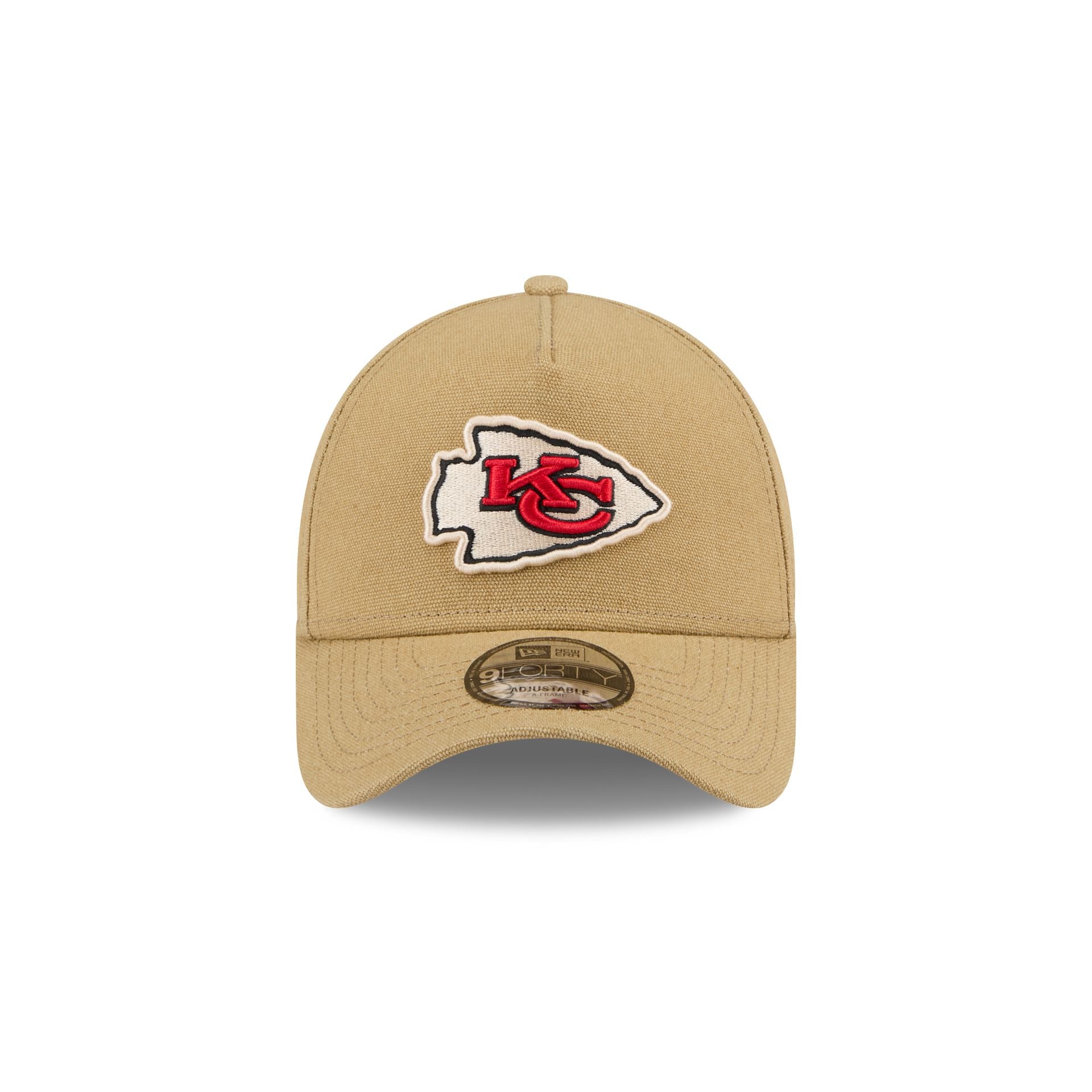 Kansas City Chiefs Logo Essentials Khaki 9FORTY A-Frame Snapback Hat