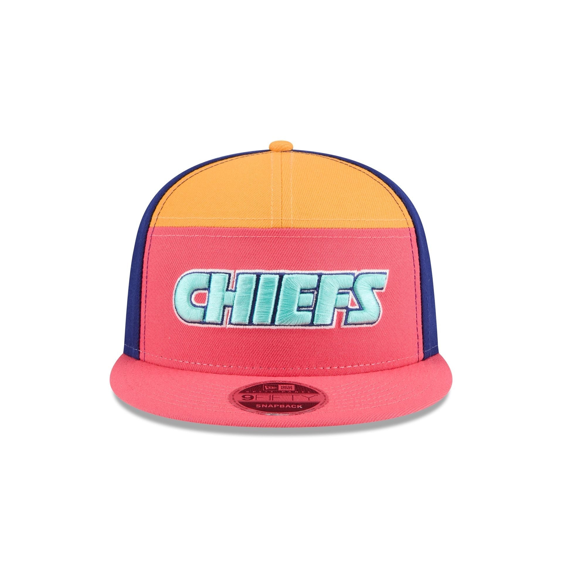 Kansas City Chiefs Coral Split Panel 9FIFTY Snapback Hat