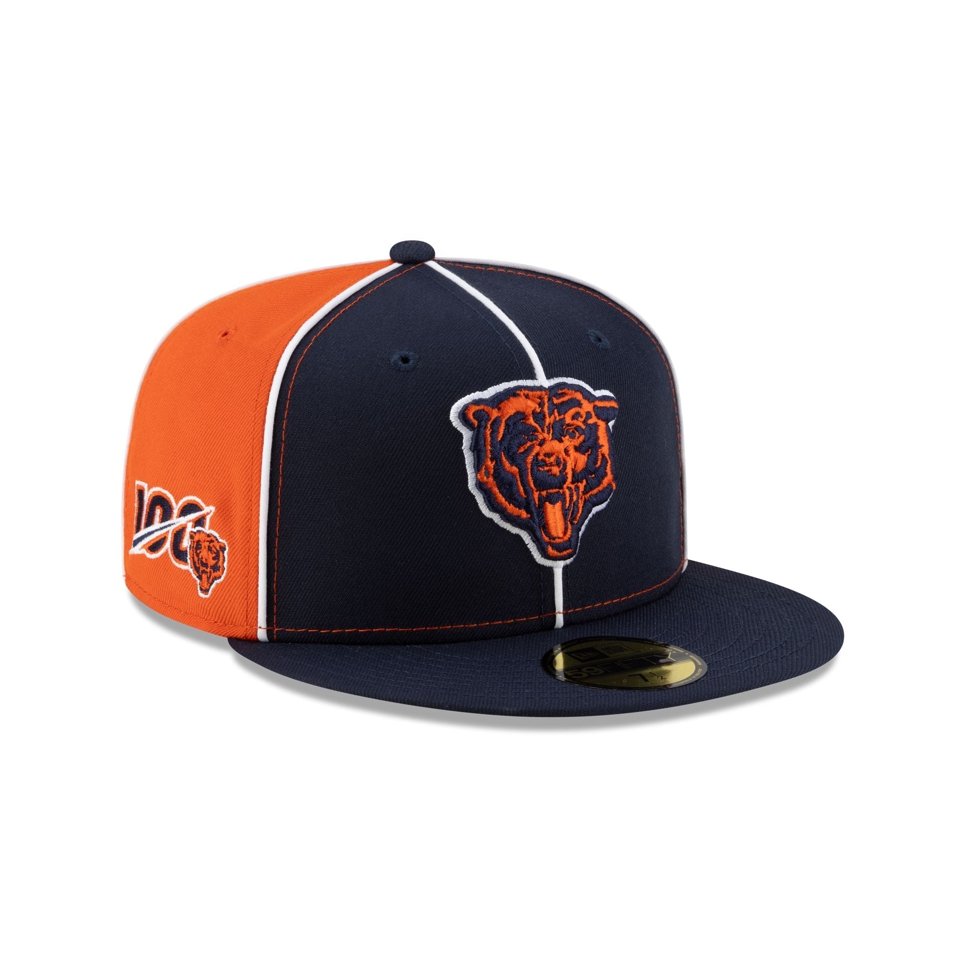 Chicago Bears Two-Tone Pinwheel 59FIFTY Fitted Hat
