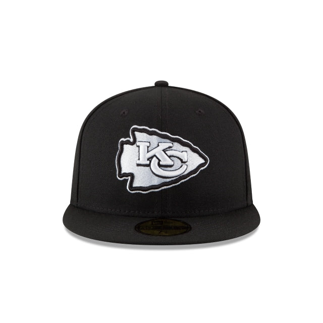 Kansas City Chiefs Black & White 59FIFTY Fitted Hat
