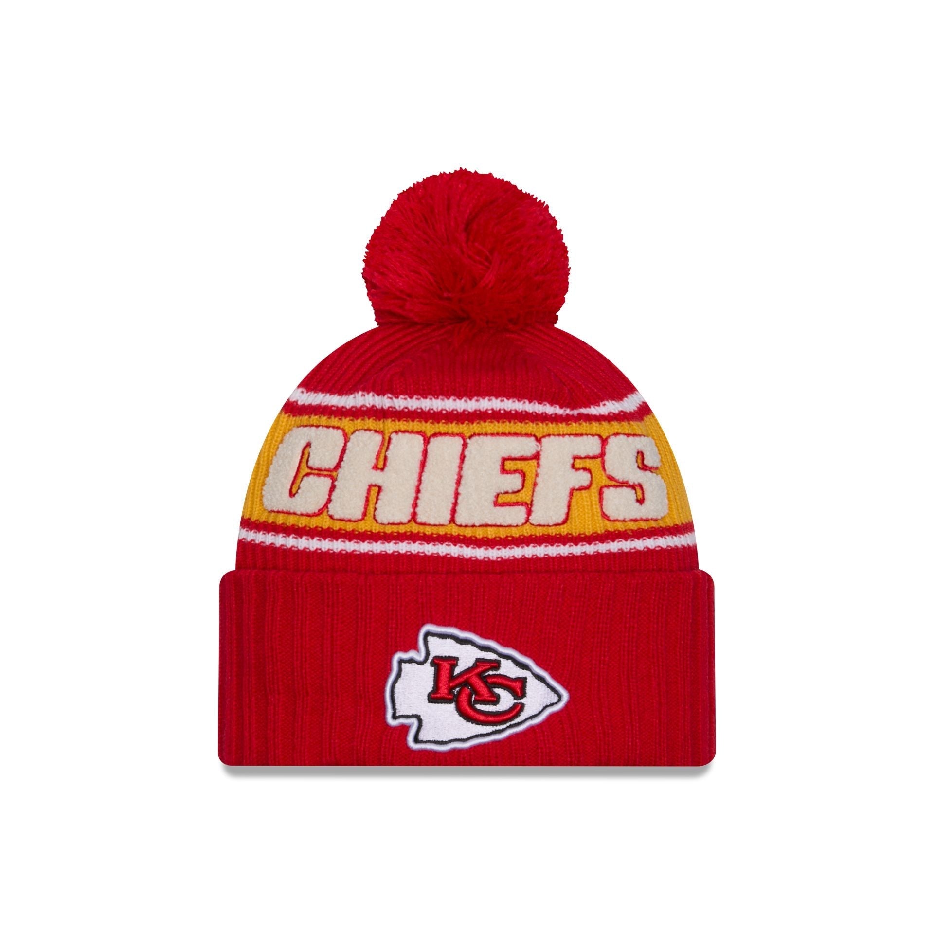 Kansas City Chiefs 2024 Cold Weather Kids Pom Knit Hat
