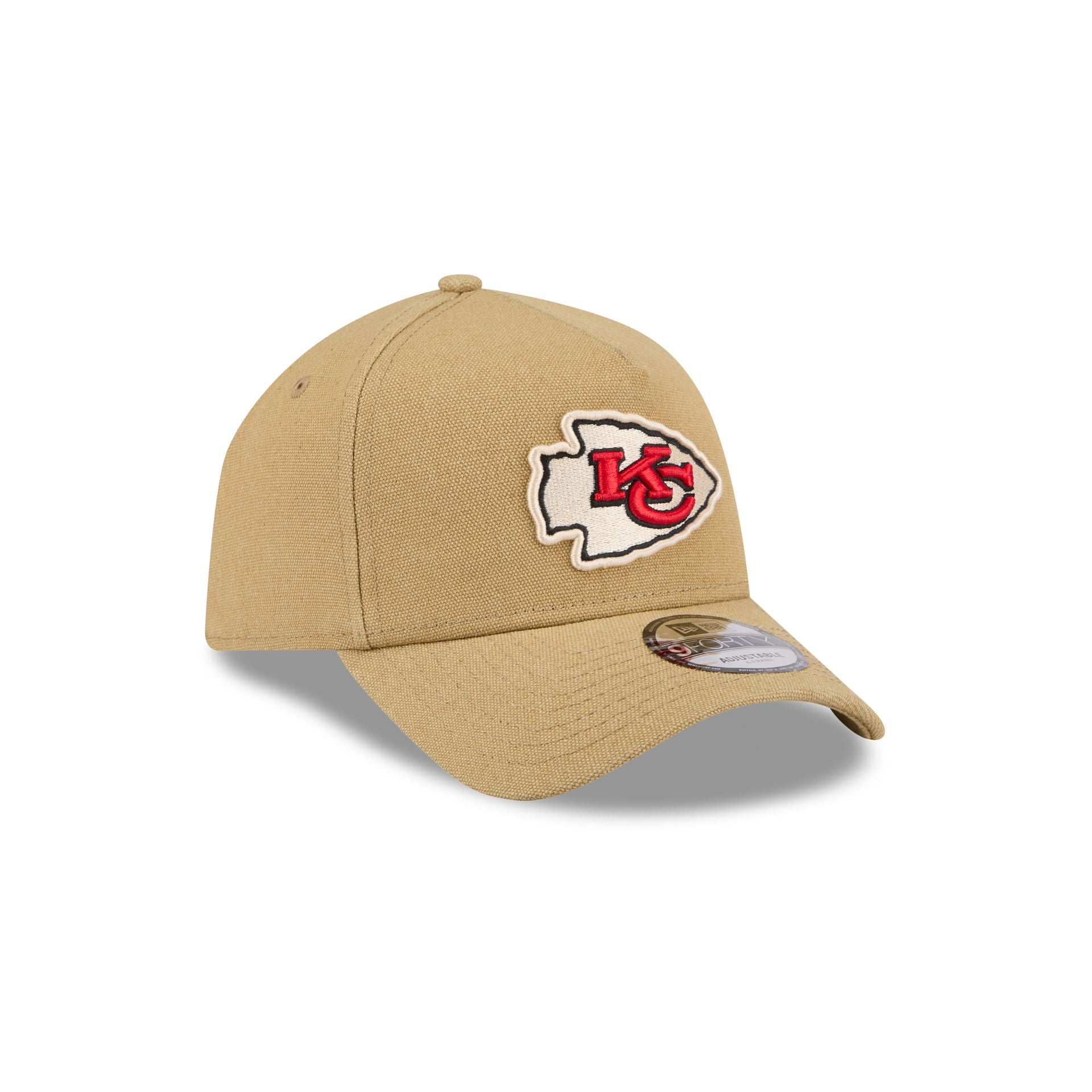 Kansas City Chiefs Logo Essentials Khaki 9FORTY A-Frame Snapback Hat