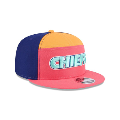 Kansas City Chiefs Coral Split Panel 9FIFTY Snapback Hat
