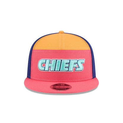 Kansas City Chiefs Coral Split Panel 9FIFTY Snapback Hat